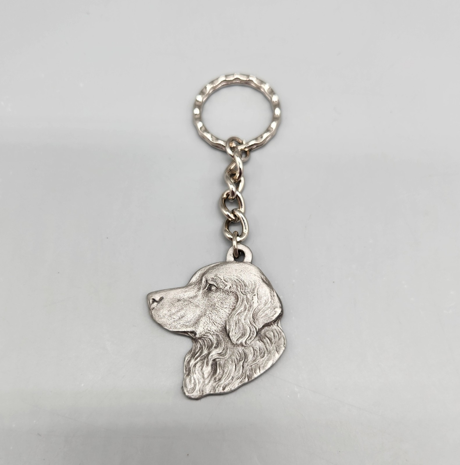 Rawcliffe Pewter I Love My Golden Retriever Keychain Vintage 1982 Key Ring Dog