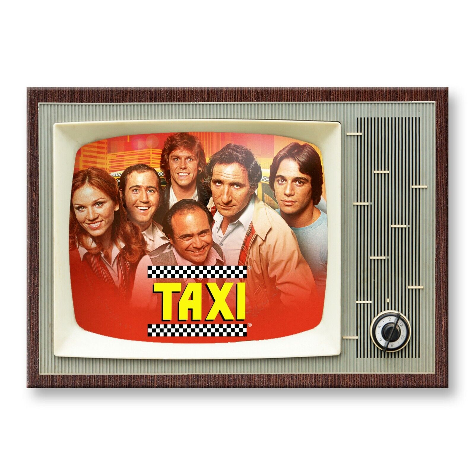 TAXI Classic TV Show 3.5 inches x 2.5 inches Steel FRIDGE MAGNET