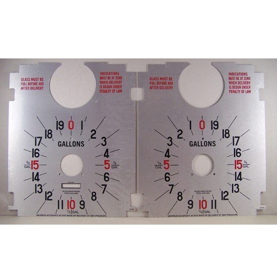 Pair of Tokheim 36B DP Clock Face Pump Faces (PF120) Pair of Tokheim 36B DP Clock Face Pump Faces (PF120)