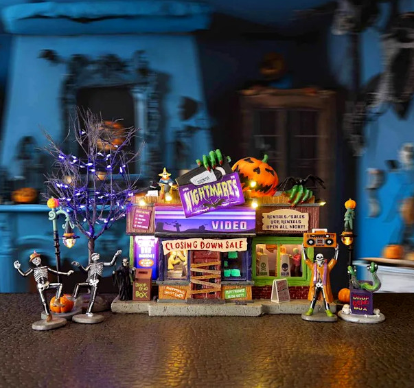 2025 LEMAX SPOOKY TOWN Halloween Village Set of 10 Pieces - NIGHTMARES VIDEO 2025 LEMAX SPOOKY TOWN Halloween Village Set of 10 Pieces - NIGHTMARES VIDEO
