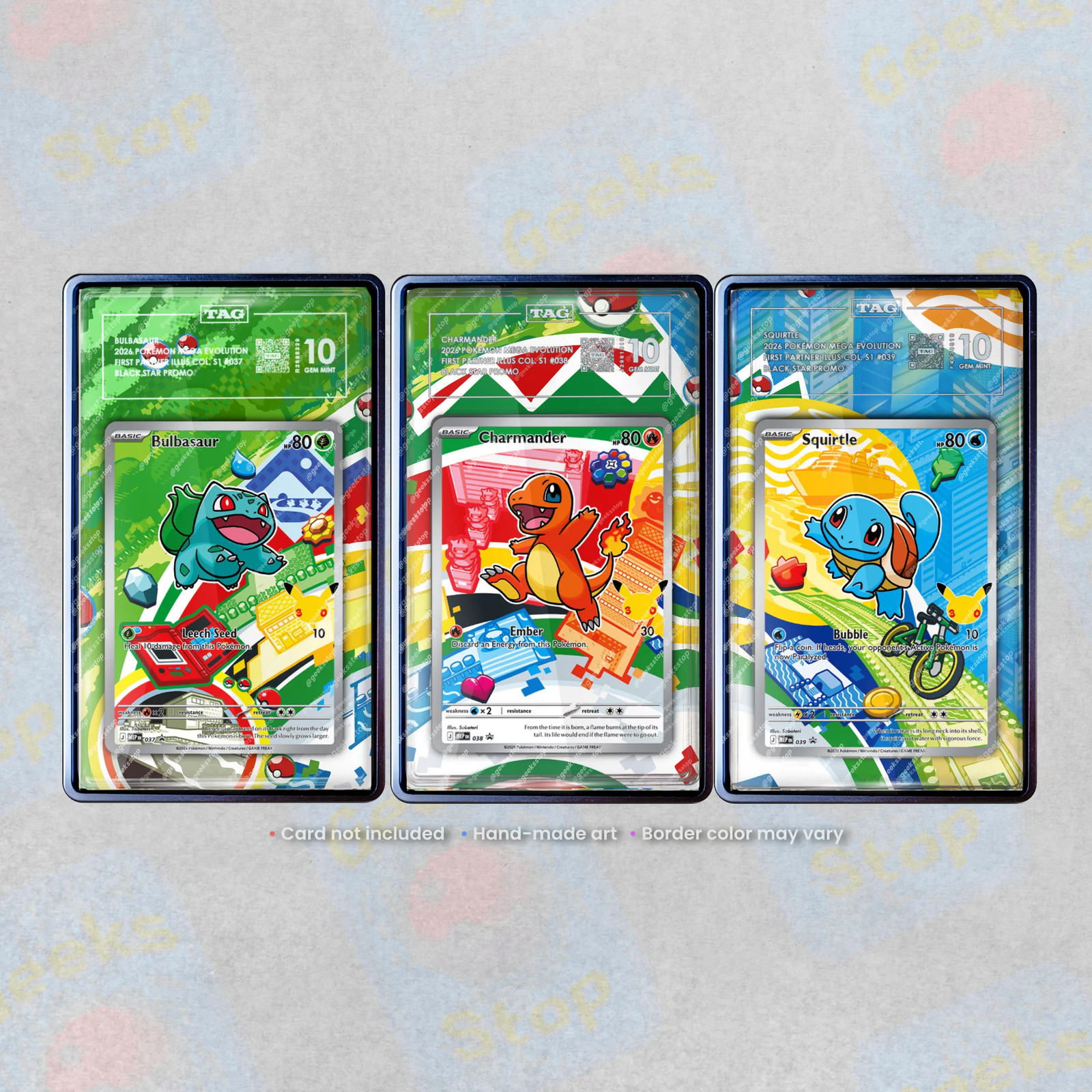 Bulbasaur Charmander Squirtle First Partner PSA TAG BGS | Extended Art Display C
