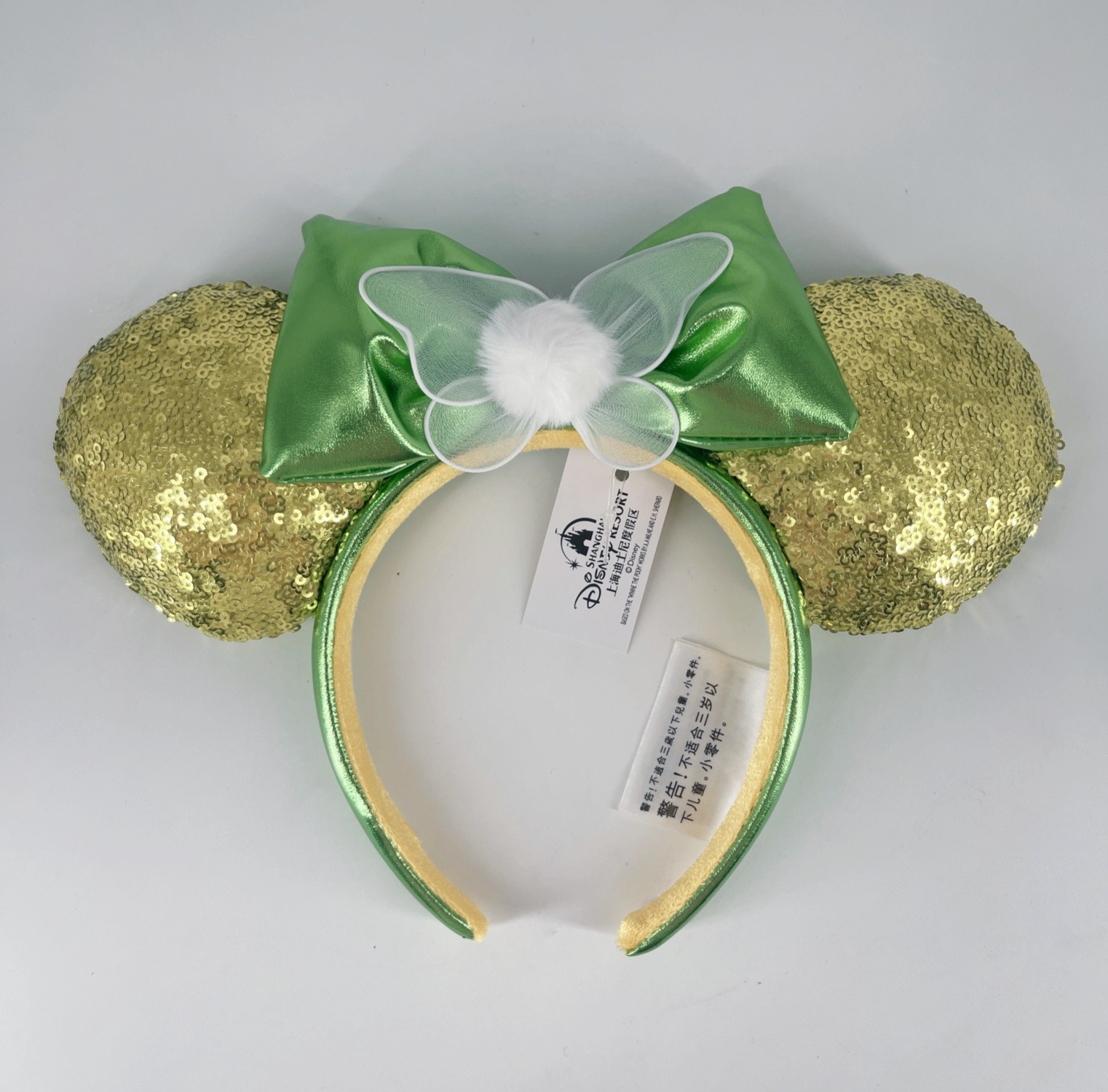 PETER PAN'S TINKER BELL Headband 2026 Green Sequins Exclusive Minnie Ears Disney PETER PAN'S TINKER BELL Headband 2026 Green Sequins Exclusive Minnie Ears Disney