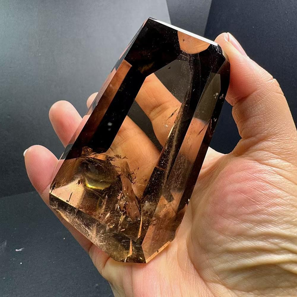 400g Natural Smoky Quartz Carved Freeform Crystal Reiki Healing Decor