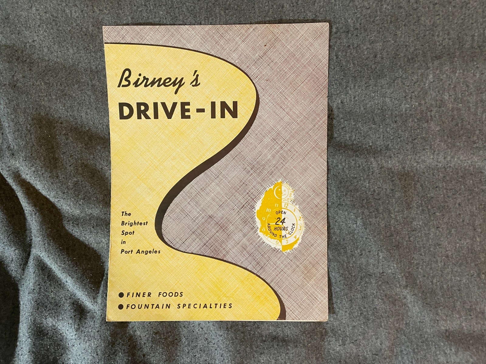 Birney's Drive In Restaurant Menu Port Angeles Washington WA 1940's 1950's Birney's Drive In Restaurant Menu Port Angeles Washington WA 1940's 1950's