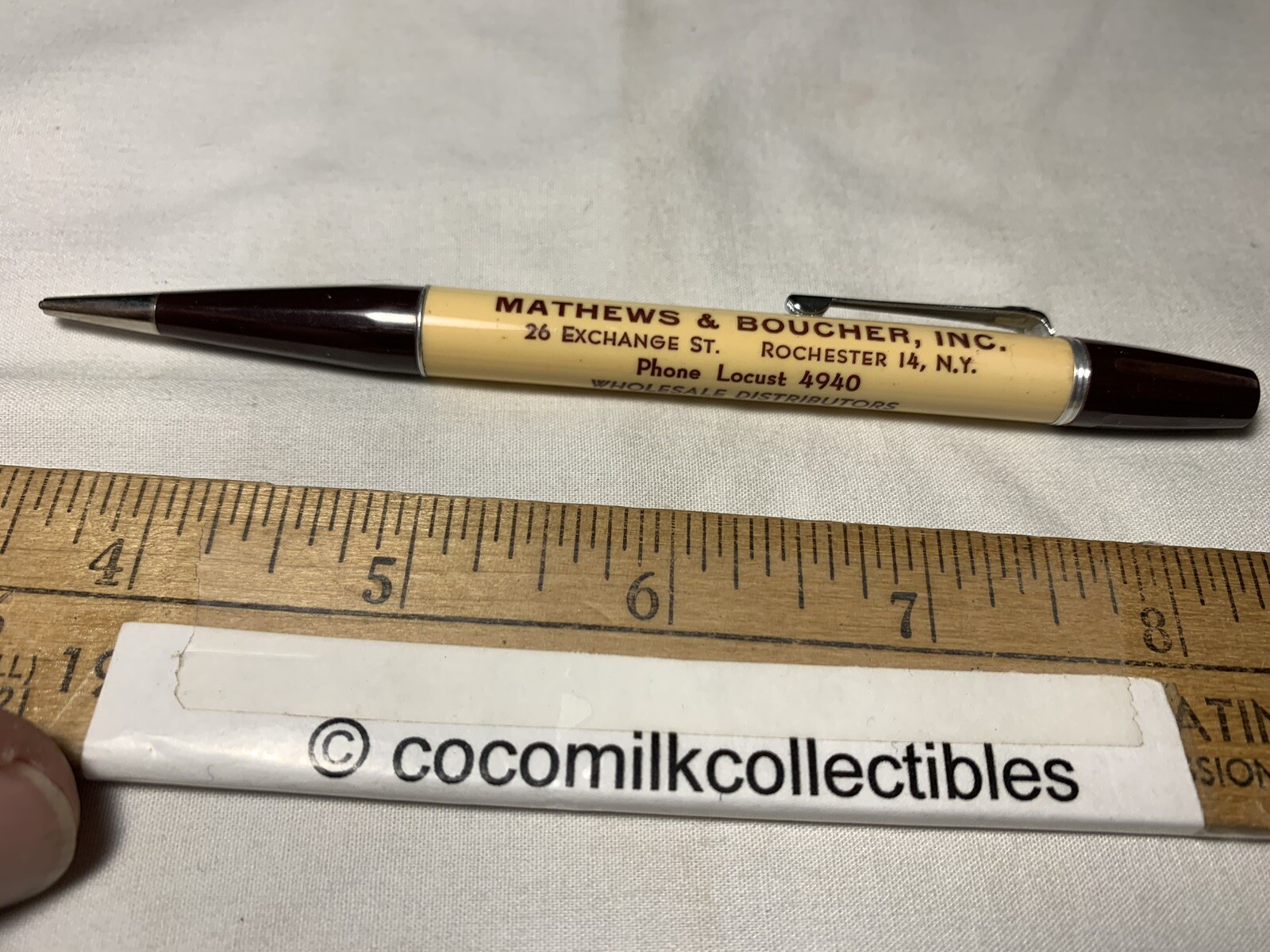 1940's Lead Mechanical Pencil Mathews & Boucher Whole Distributors Rochester NY
