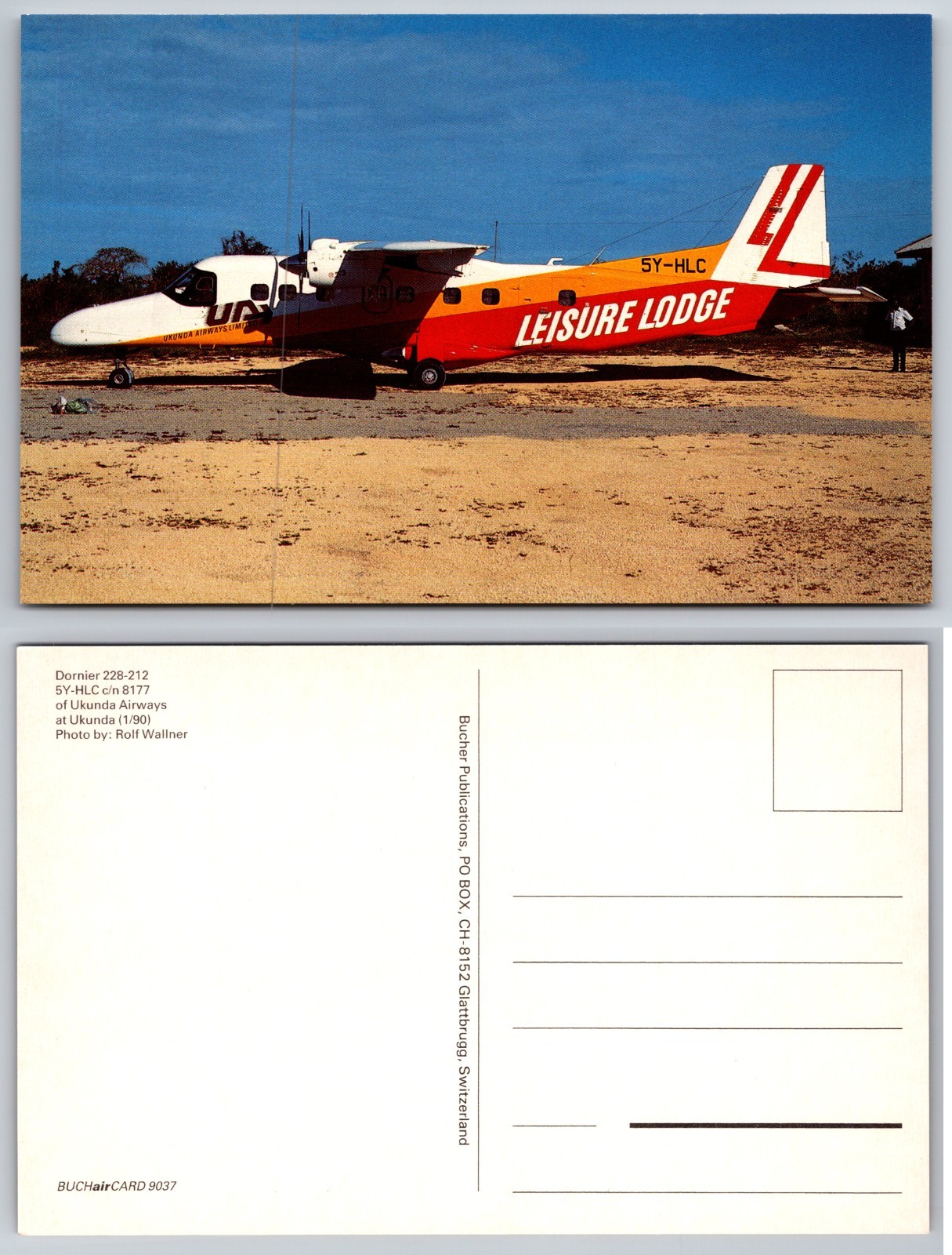 Leisure Lodge Aircraft Beach Runway Postcard