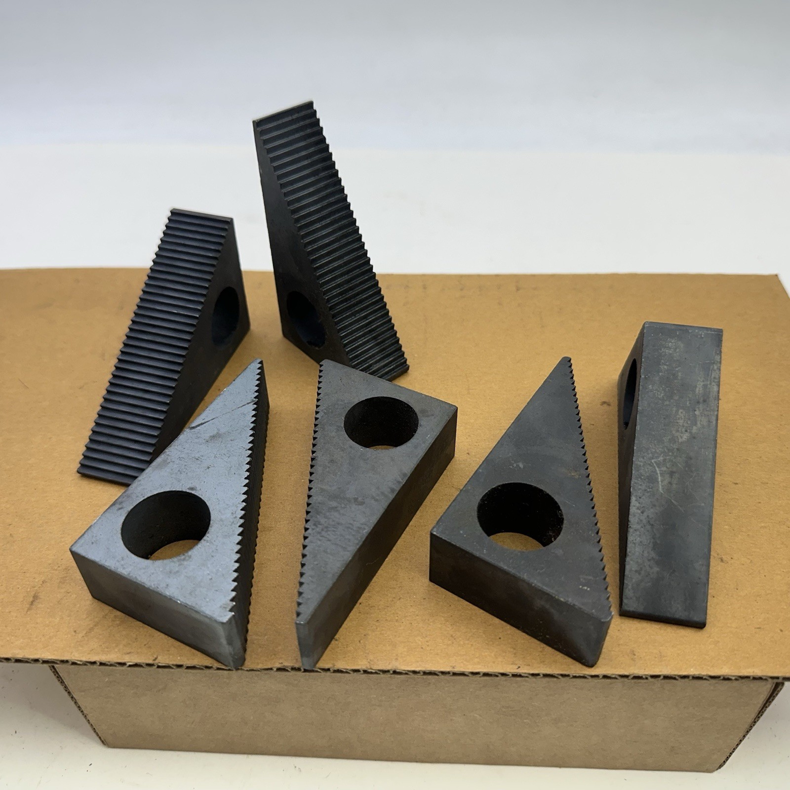 Good Lot of 6 Various Seldom Used Vintage Steel Machinist Clamping Step Blocks
