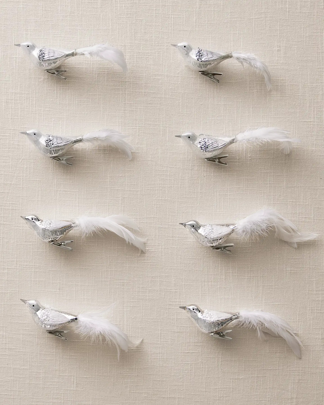 Balsam Hill Arctic Christmas Bird Ornaments Set of 8 - New
