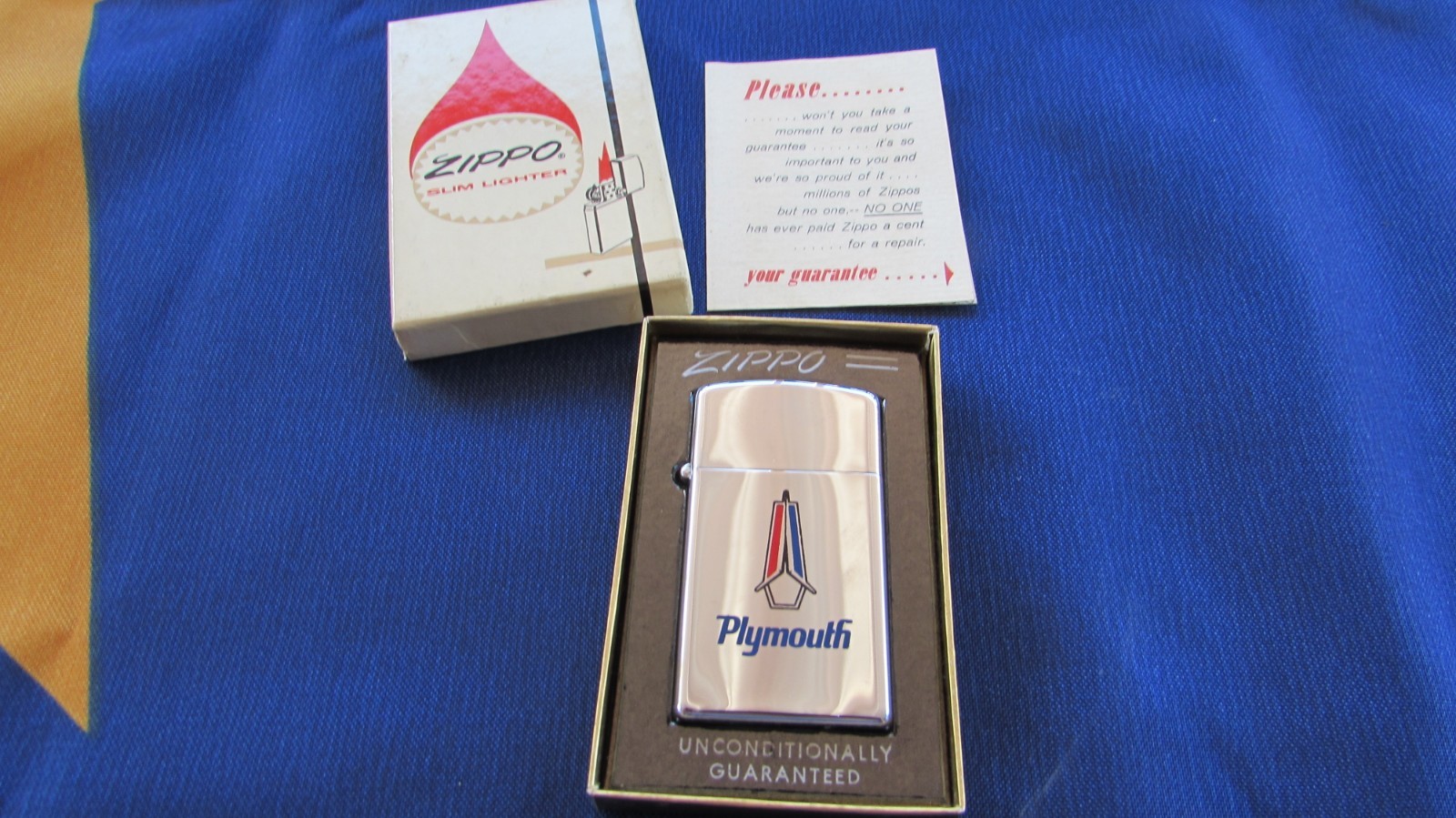 VERY RARE SUPER NICE 1956 FLAT BOTTOM SLIM PLYMOUTH ADVERTISING ZIPPO LIGHTER VERY RARE SUPER NICE 1956 FLAT BOTTOM SLIM PLYMOUTH ADVERTISING ZIPPO LIGHTER