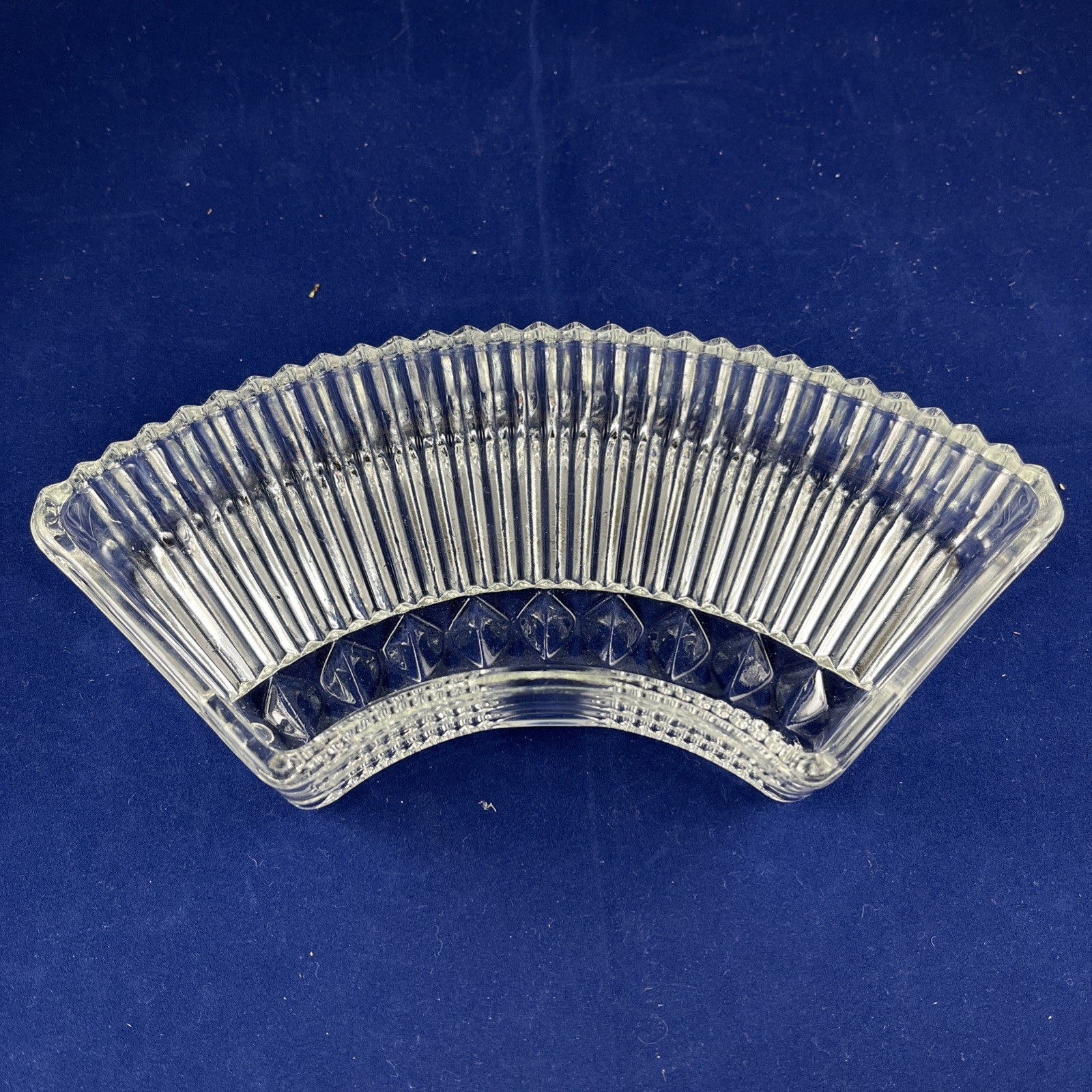 Vintage Kromex Curved Clear Glass Lazy Susan Appetizer Dish Replacement Art Deco
