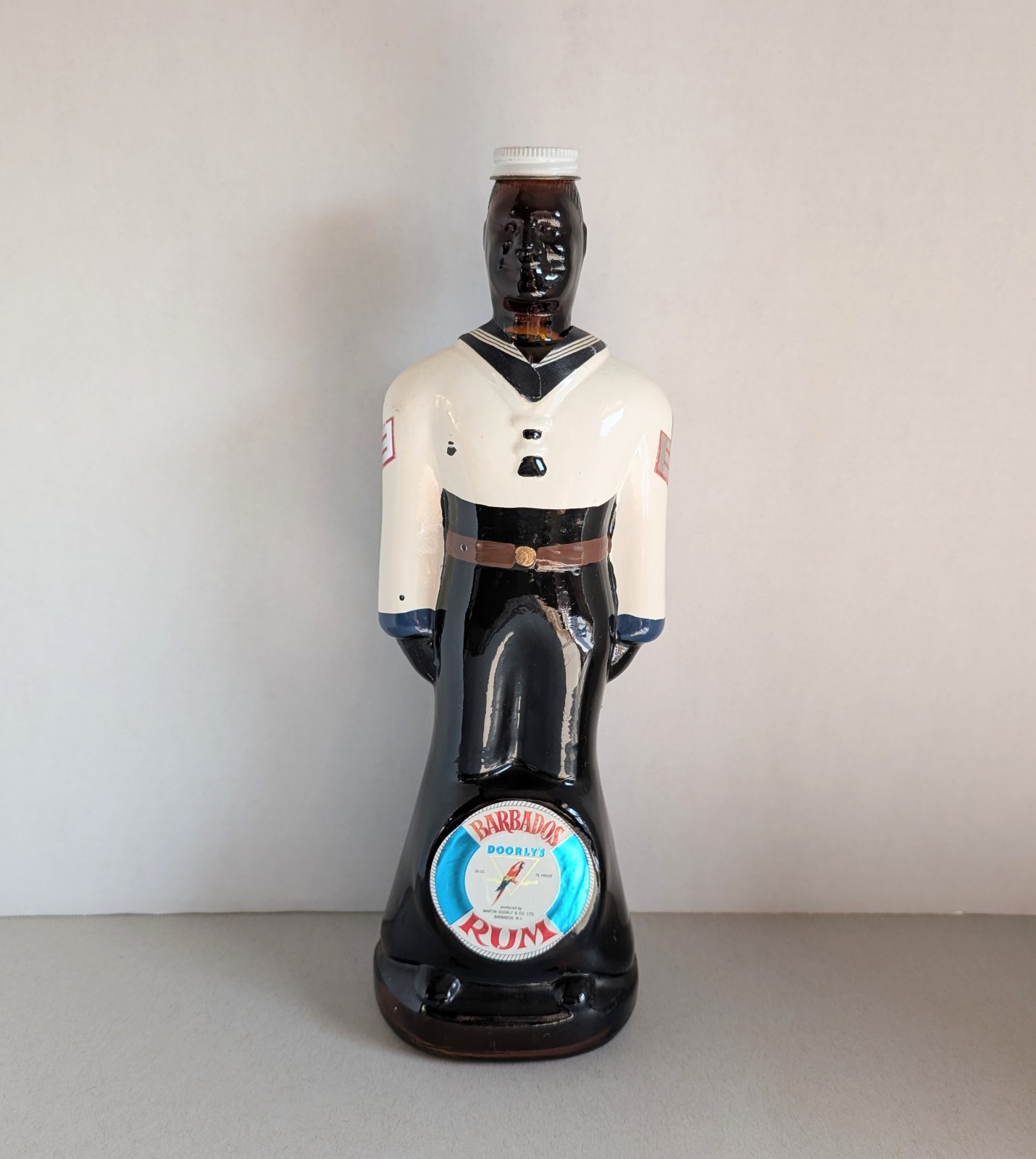 Vintage Doorly’s Barbados Rum Bottle Harbour Police Sailor Figural Decanter 