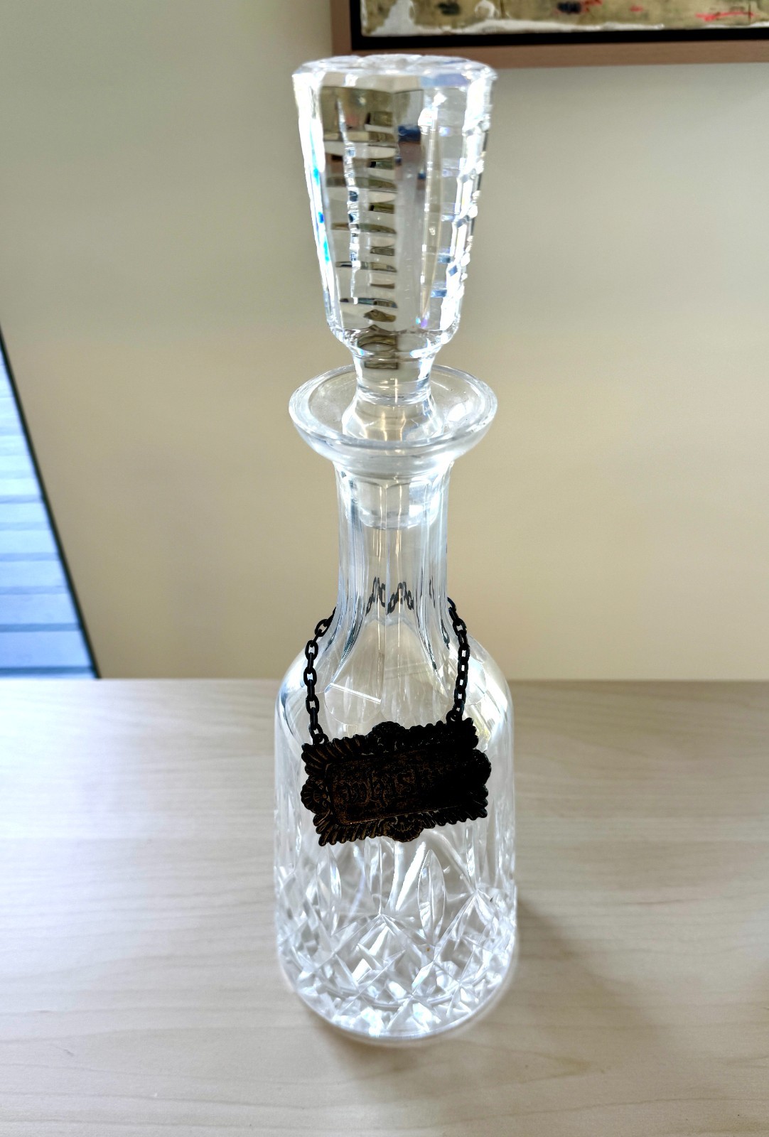 Vintage Waterford Crystal Decanter, Crystal Whiskey Decanter Whiskey sign