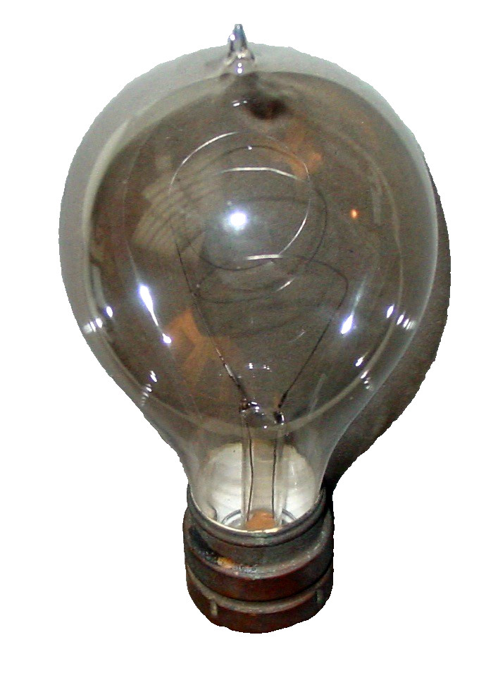 Antique Thomson Houston Base Loopty Loop Filament Working Tipped Gas Light Bulb