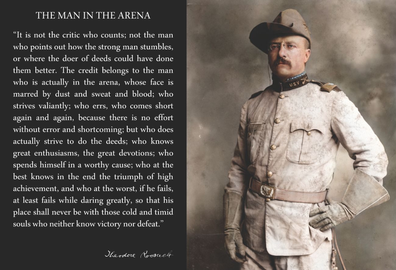 Theodore Teddy Roosevelt 13x19 Poster With the Man in the Arena Quote Cowboy Theodore Teddy Roosevelt 13x19 Poster With the Man in the Arena Quote Cowboy