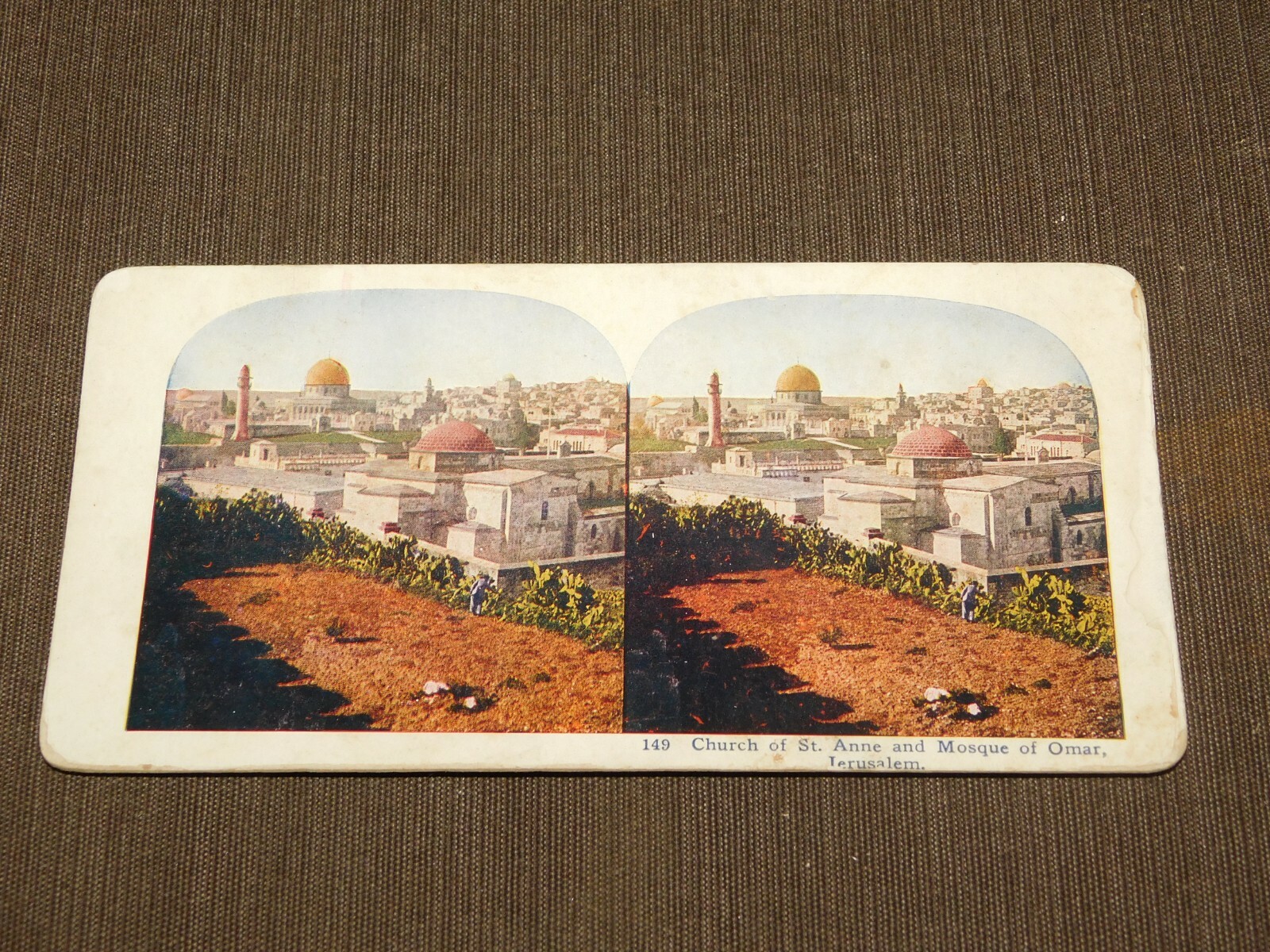 VINTAGE STEREOVIEW STEREOSCOPE CARD CHURCH of ST ANNE MOSQUE of OMAR JERUSALEM VINTAGE STEREOVIEW STEREOSCOPE CARD CHURCH of ST ANNE MOSQUE of OMAR JERUSALEM