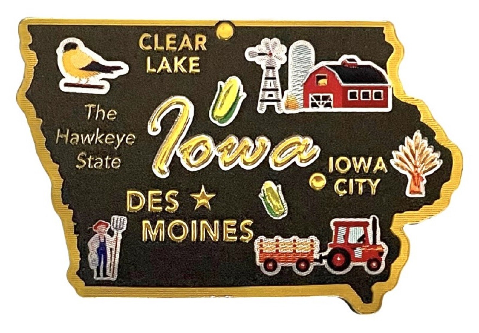 Iowa The Hawkeye State Foil Fridge Magnet Iowa The Hawkeye State Foil Fridge Magnet