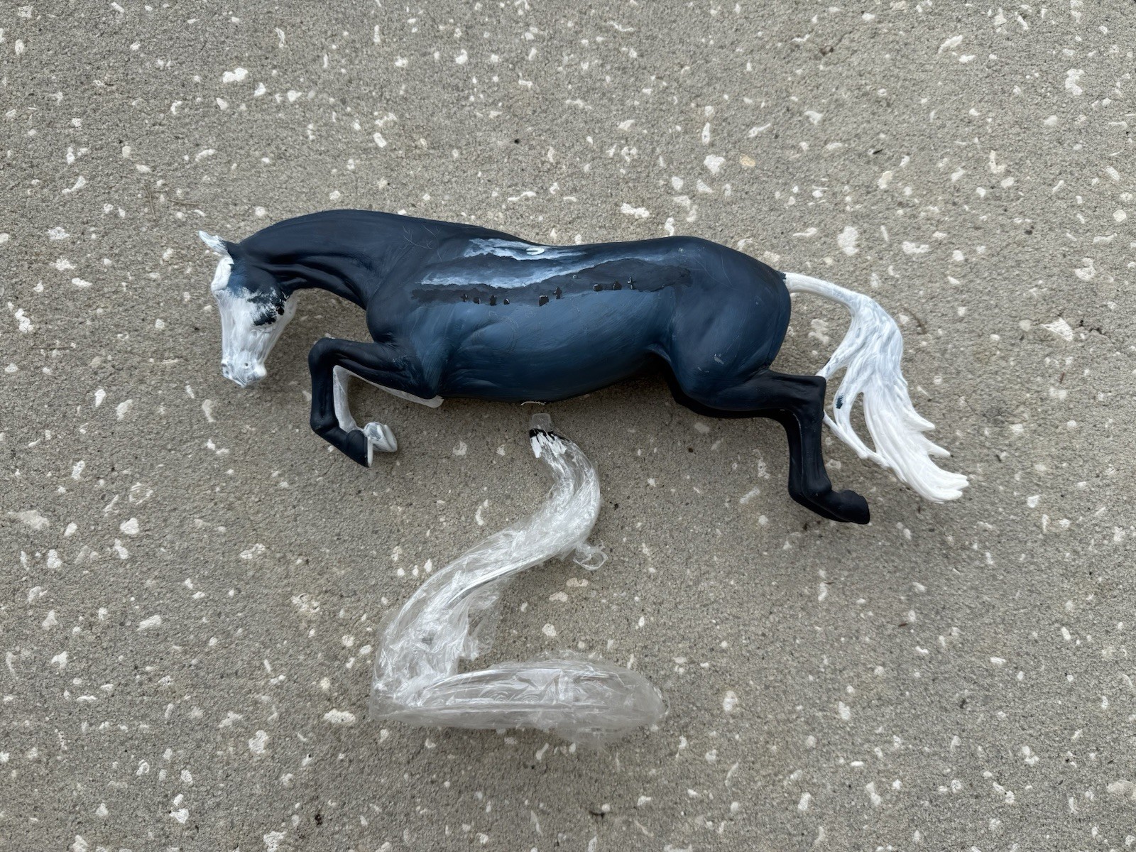 COOL Custom Breyer Horse Partially Painted Body Halloween Scene Bristol Voyeur