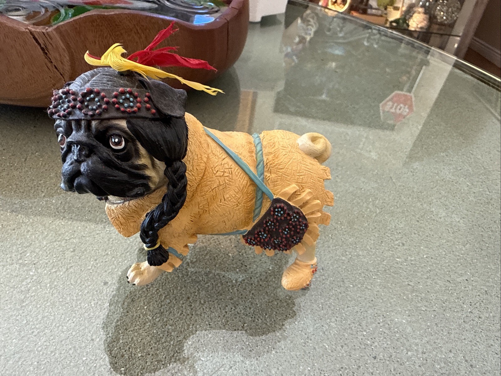 Westland Gifts Pugnacious Pocahontas Pug — Rare Retired Westland Gifts Pugnacious Pocahontas Pug — Rare Retired