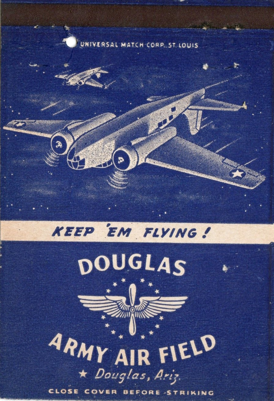 Vintage Matchcover Douglas Army Air Field Douglas Ariz Vintage Matchcover Douglas Army Air Field Douglas Ariz