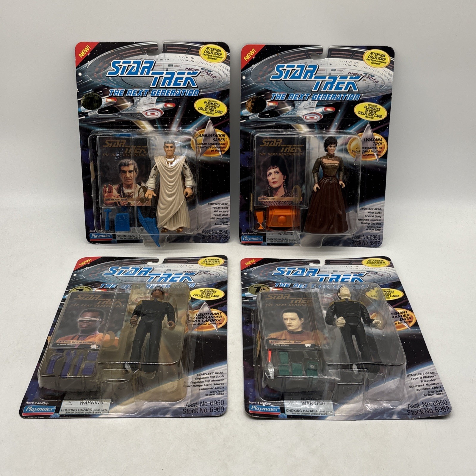 Vintage Star Trek The Next Generation Four (4) Sealed Figure Lot 