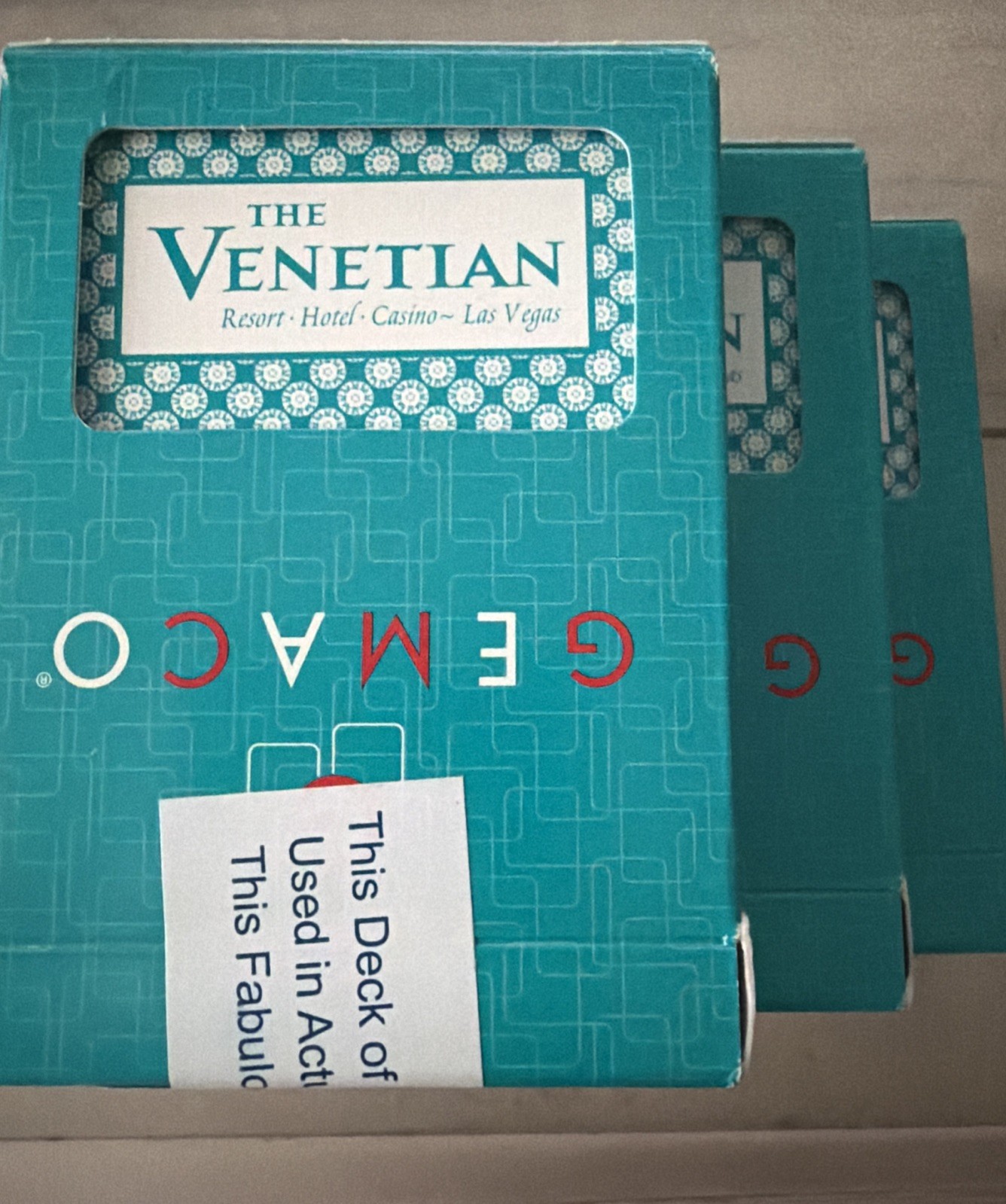 The Venetian Casino Las Vegas Used Decks Playing Cards-Gemaco - GREEN-3 Decks The Venetian Casino Las Vegas Used Decks Playing Cards-Gemaco - GREEN-3 Decks