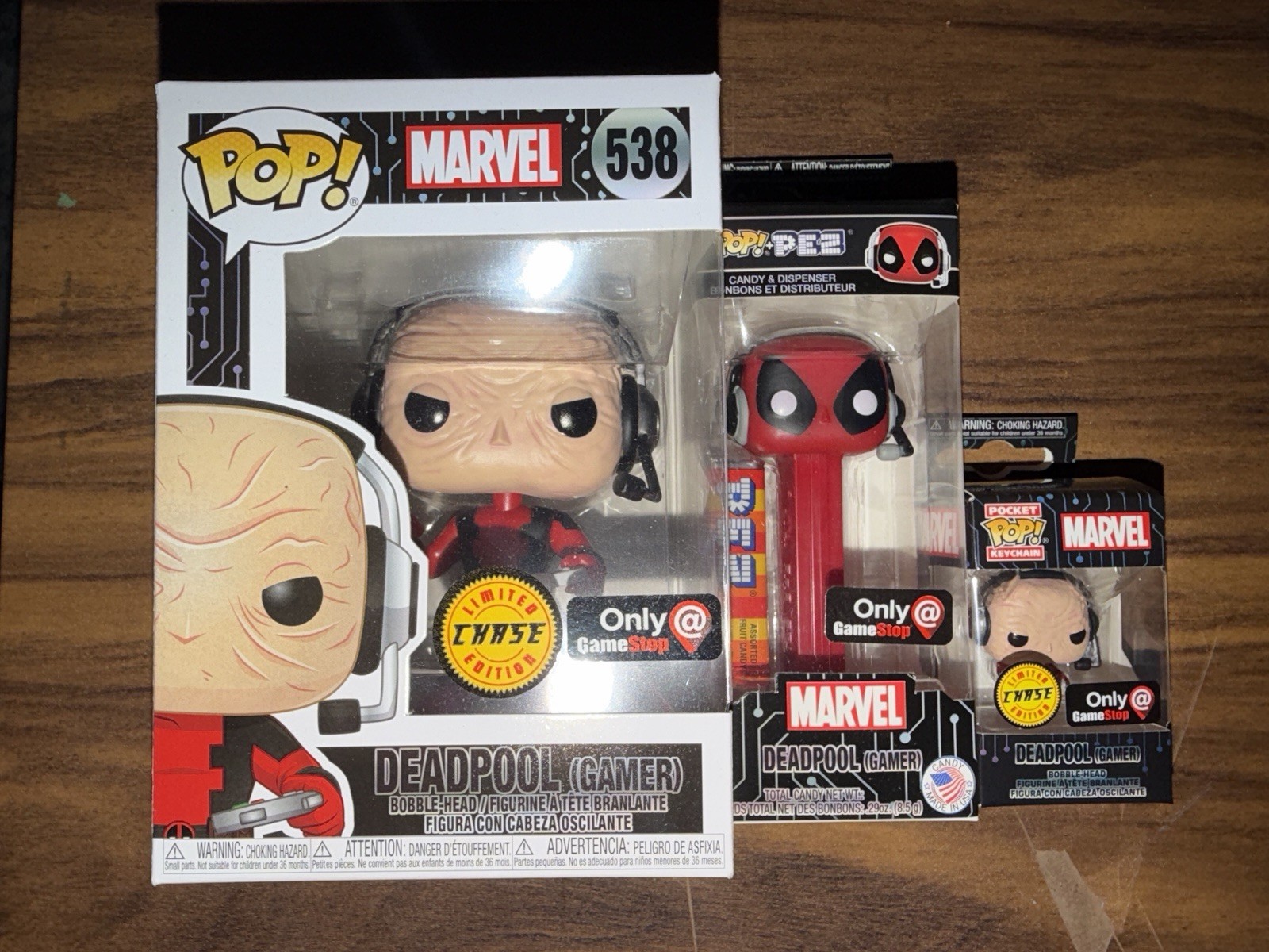 Funko Pop DEADPOOL GAMER CHASE, PEZ, and keychain Box Set 3 pcs Only at Gamestop