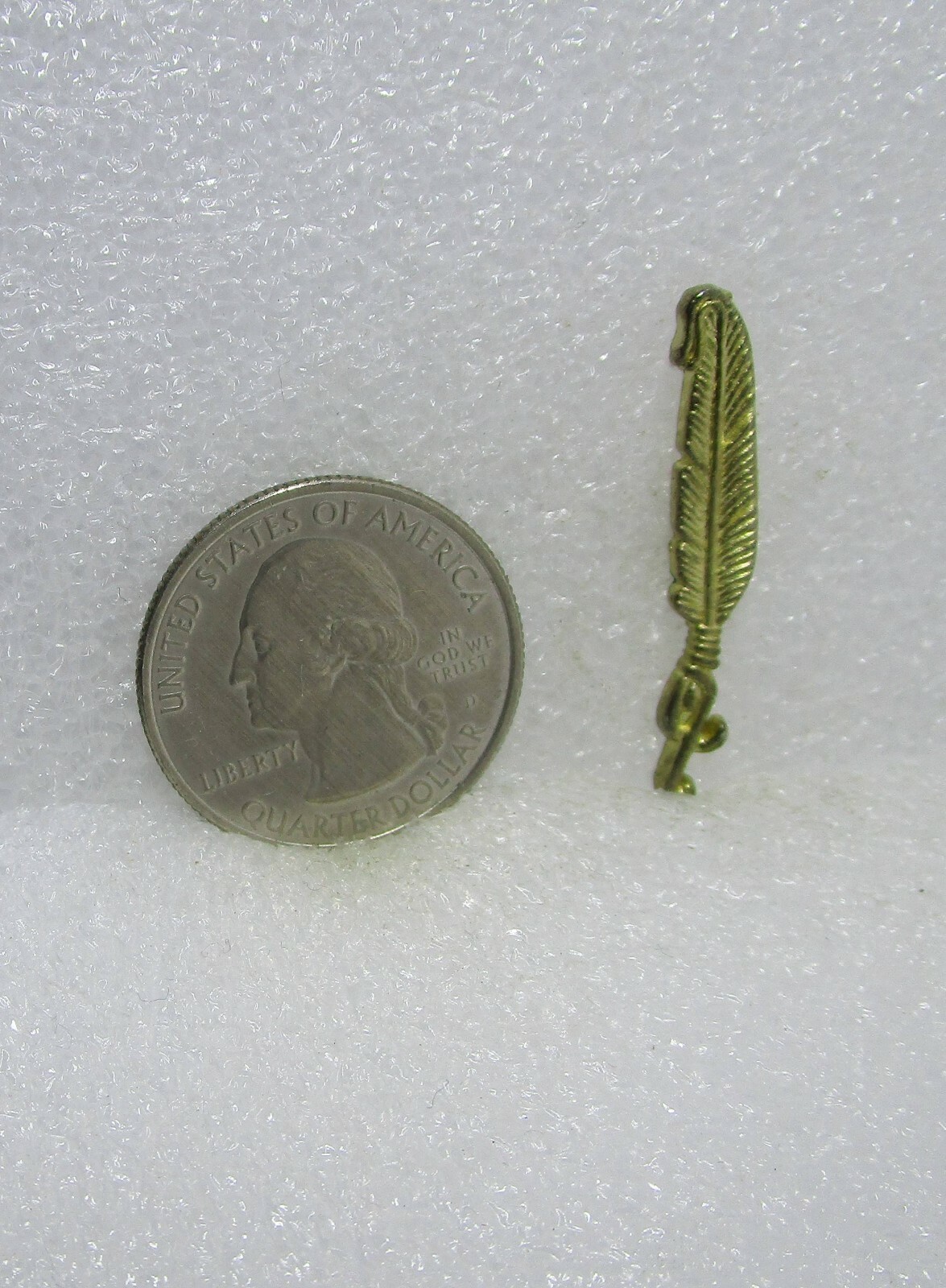 Gold Tone Feather Pin