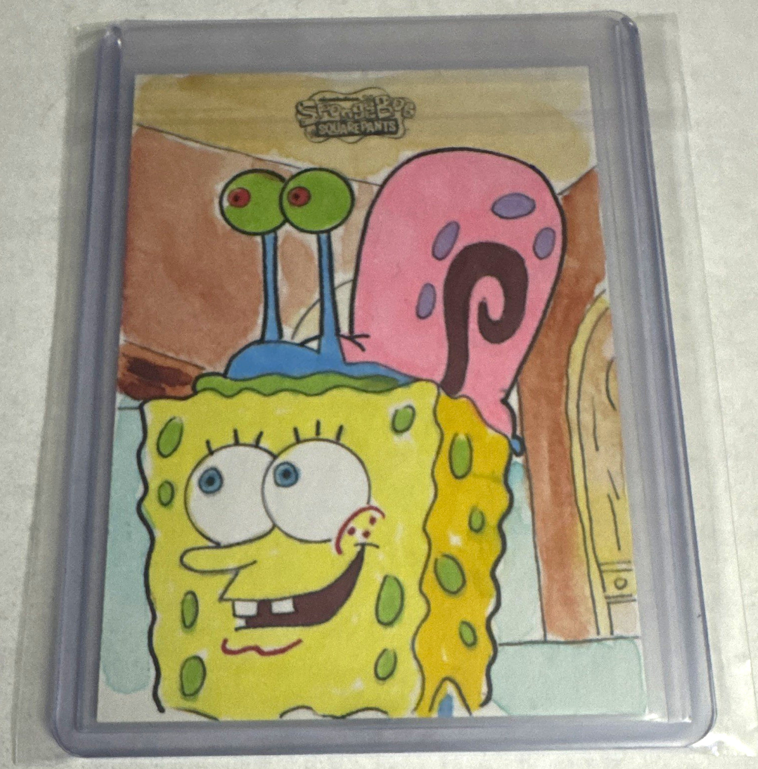 Topps 2025 Chrome SpongeBob 25th Anniv 1/1 Sketch Hard Signed Auto #25 Riveron