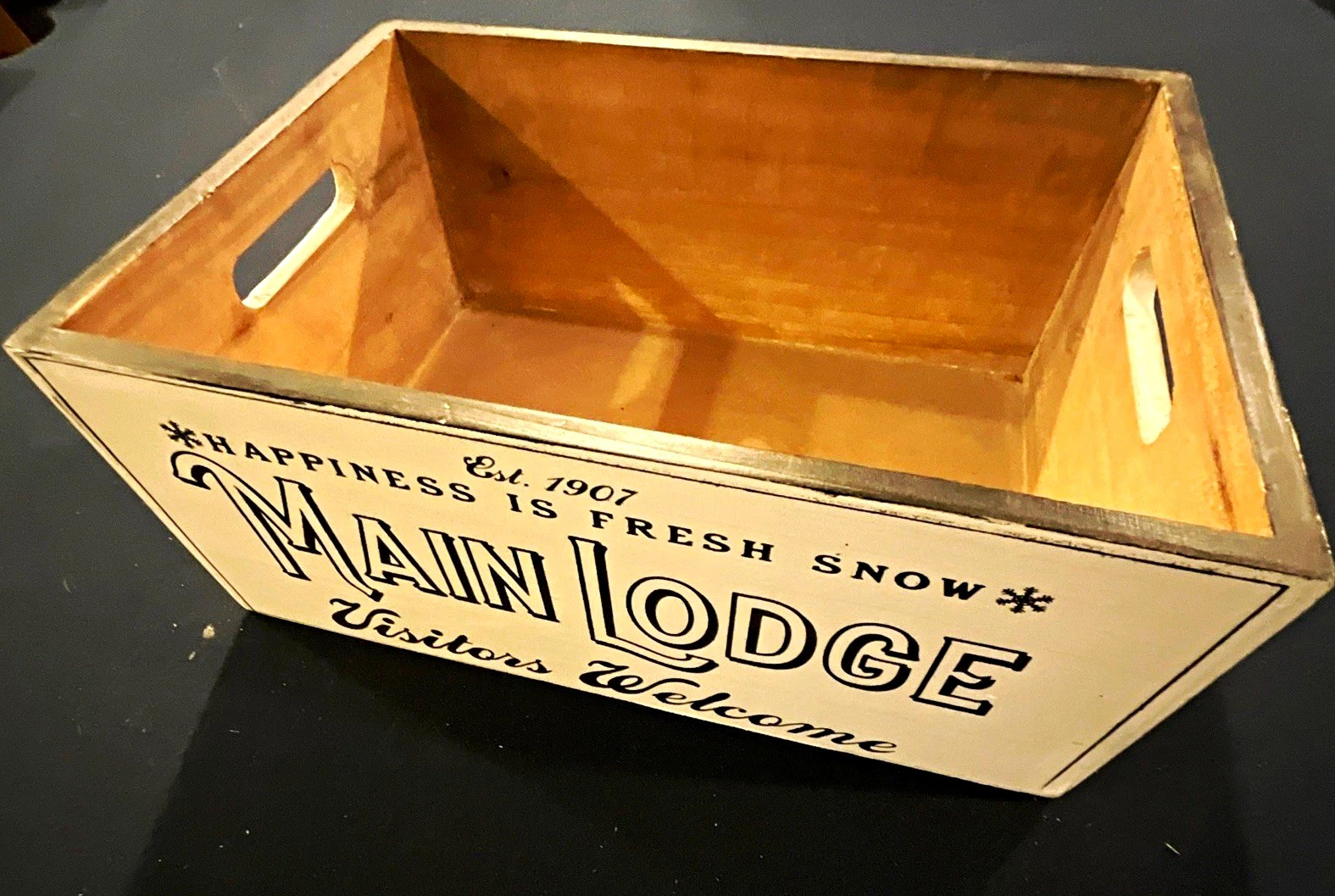 Wood Rustic Lodge Storage Crate Box w/ Handles, Rectangle, Wood Rustic Lodge Storage Crate Box w/ Handles, Rectangle,