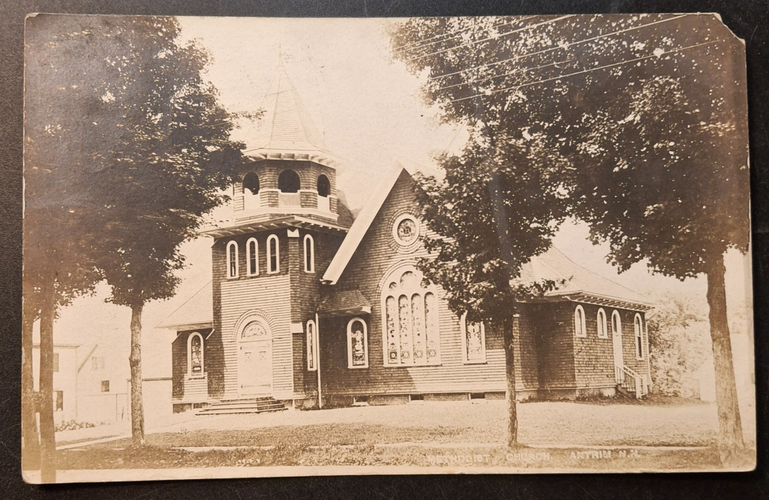 RPPC Antrim New Hampshire Methodist Church Photo Postcard 1911