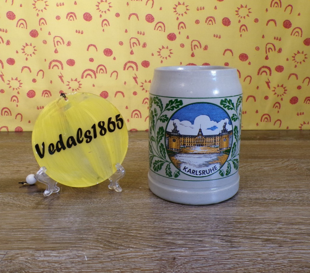 Vintage Karlsruhe German Beer Stein Mug 0.5L \