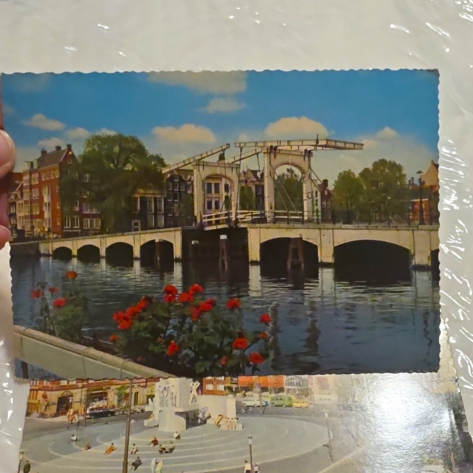 Vintage Amsterdam Postcard Lot of 2 – Dam Square National Monument & Magere Brug