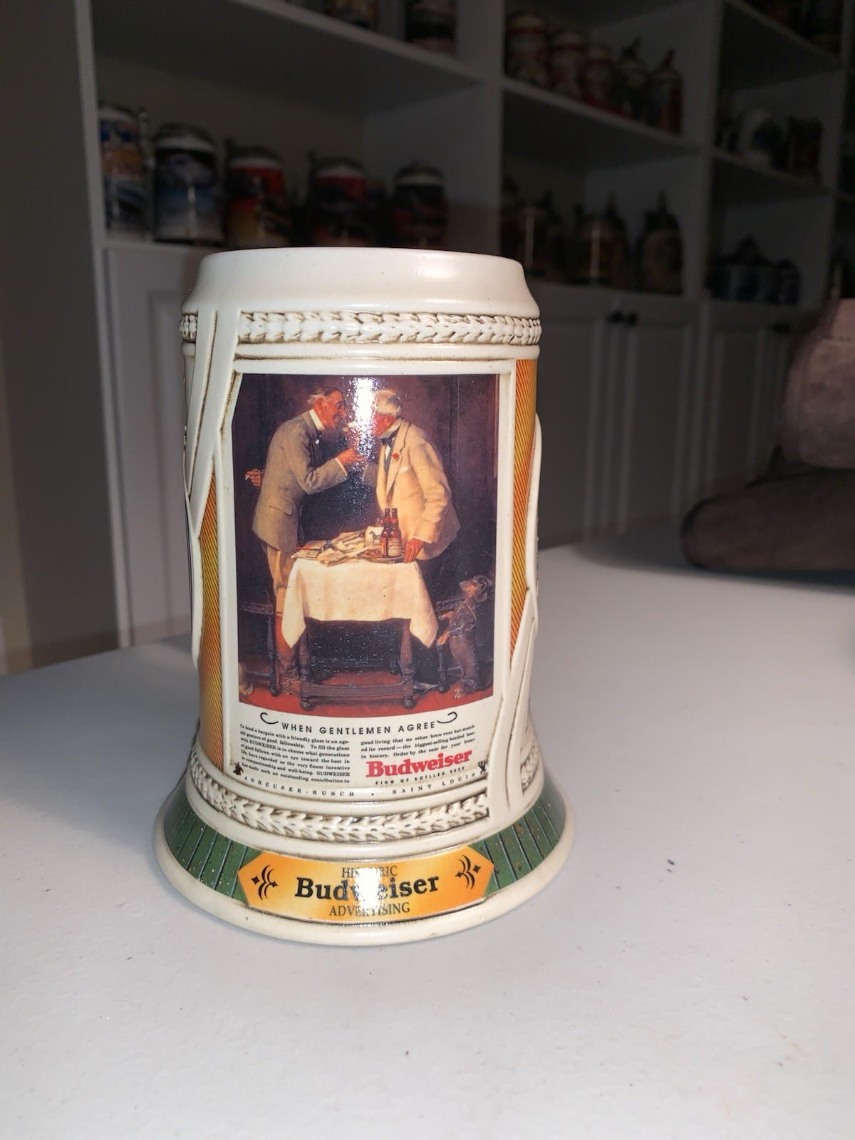 Anheuser Busch Budweiser 1998 “When Gentlemen Agree” Historic Advertising Stein Anheuser Busch Budweiser 1998 “When Gentlemen Agree” Historic Advertising Stein