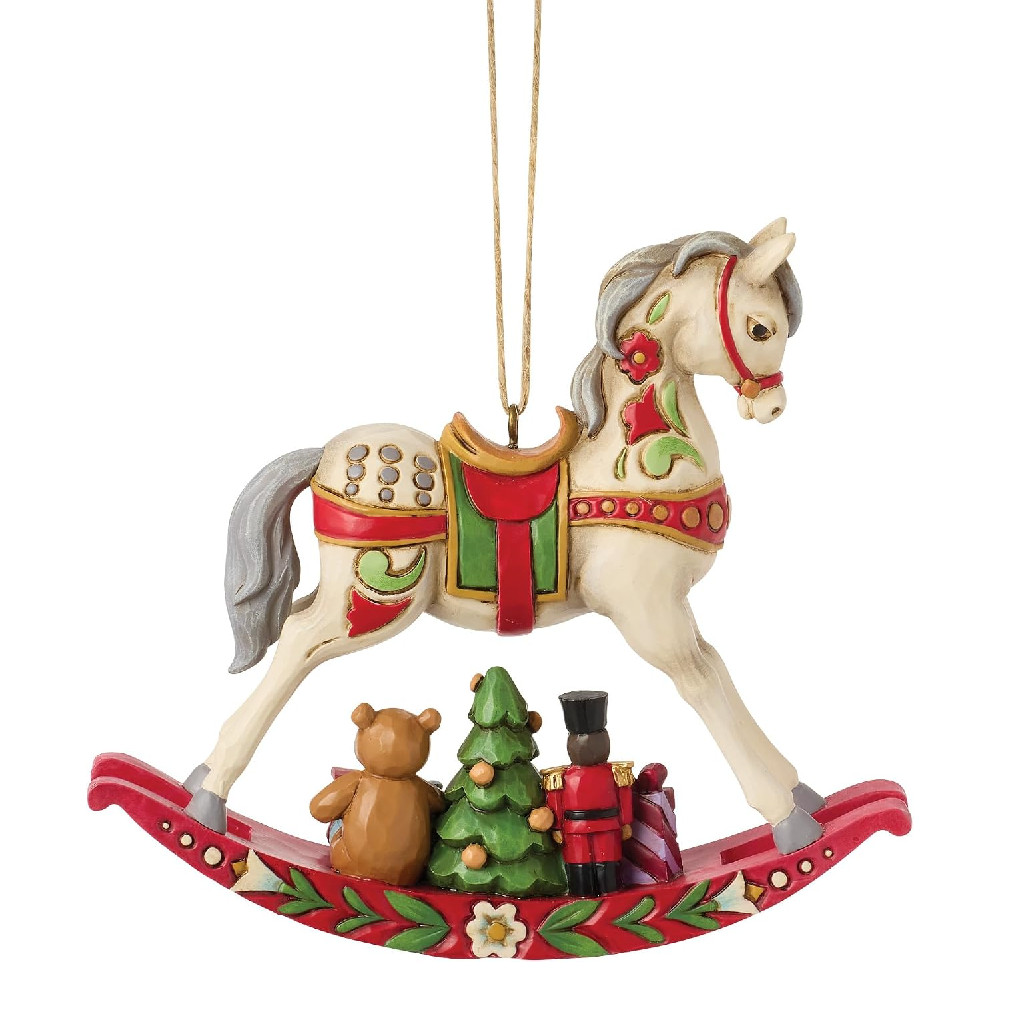 Enesco Jim Shore Heartwood Creek Rocking Horse Hanging Ornament, 3.94 Inches
