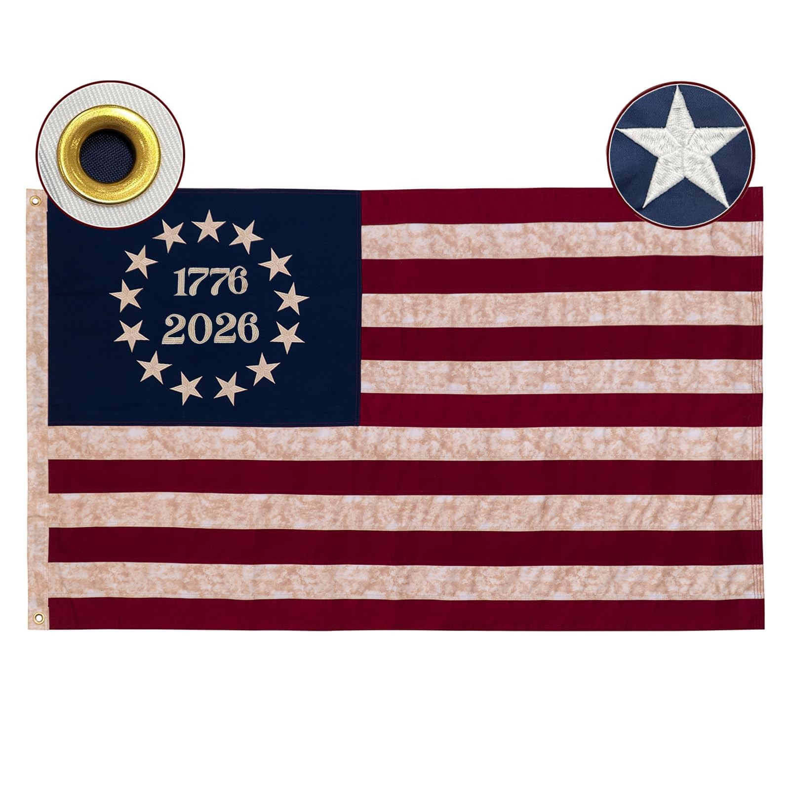 Ksheria 250th Anniversary USA Flag 3x5 ft, Vintage 1776 2026 Ksheria 250th Anniversary USA Flag 3x5 ft, Vintage 1776 2026