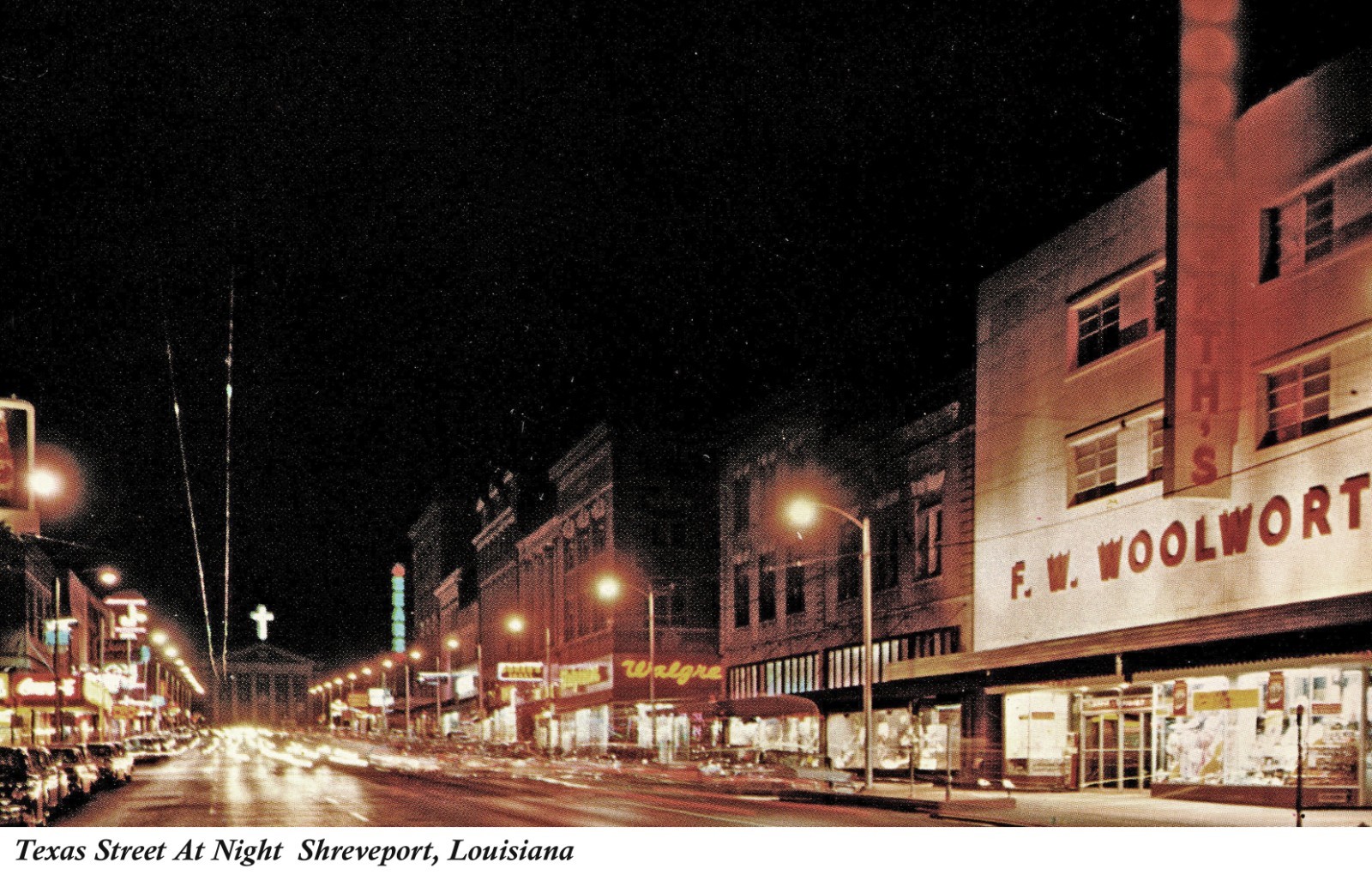 Shreveport, Louisiana ~ Texas Street, Cross At Head Of Road Postcard COPY #10897 Shreveport, Louisiana ~ Texas Street, Cross At Head Of Road Postcard COPY #10897
