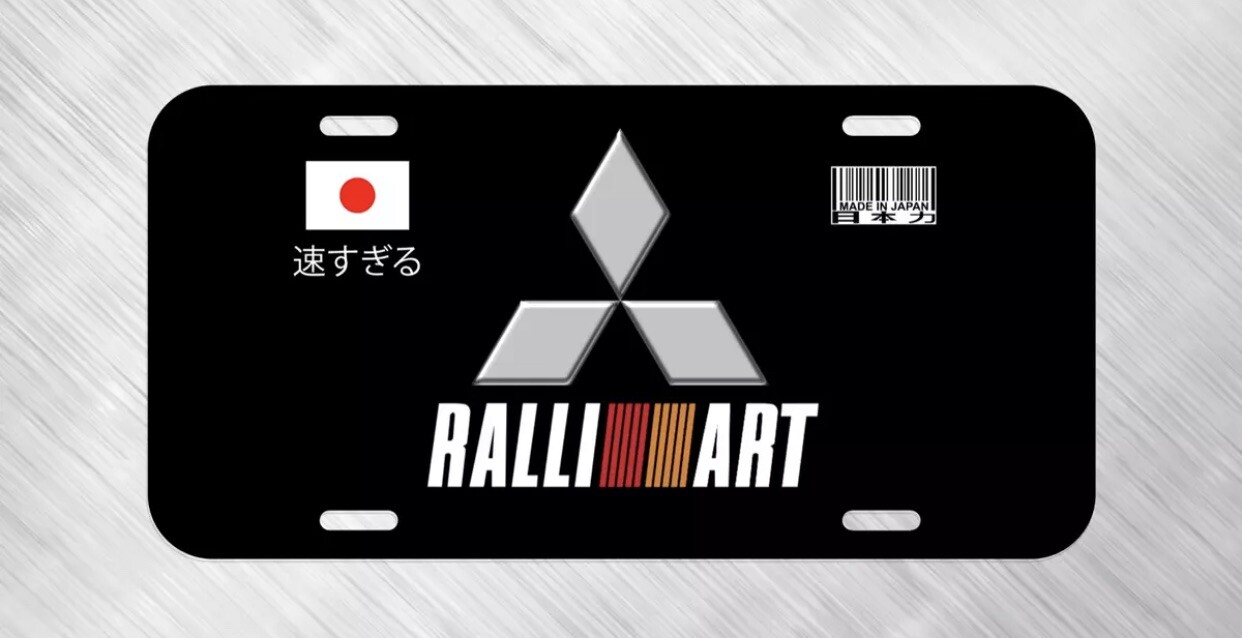 Mitsubishi RalliArt Japan JDM Drift License Plate Auto Car Tag Mitsubishi RalliArt Japan JDM Drift License Plate Auto Car Tag