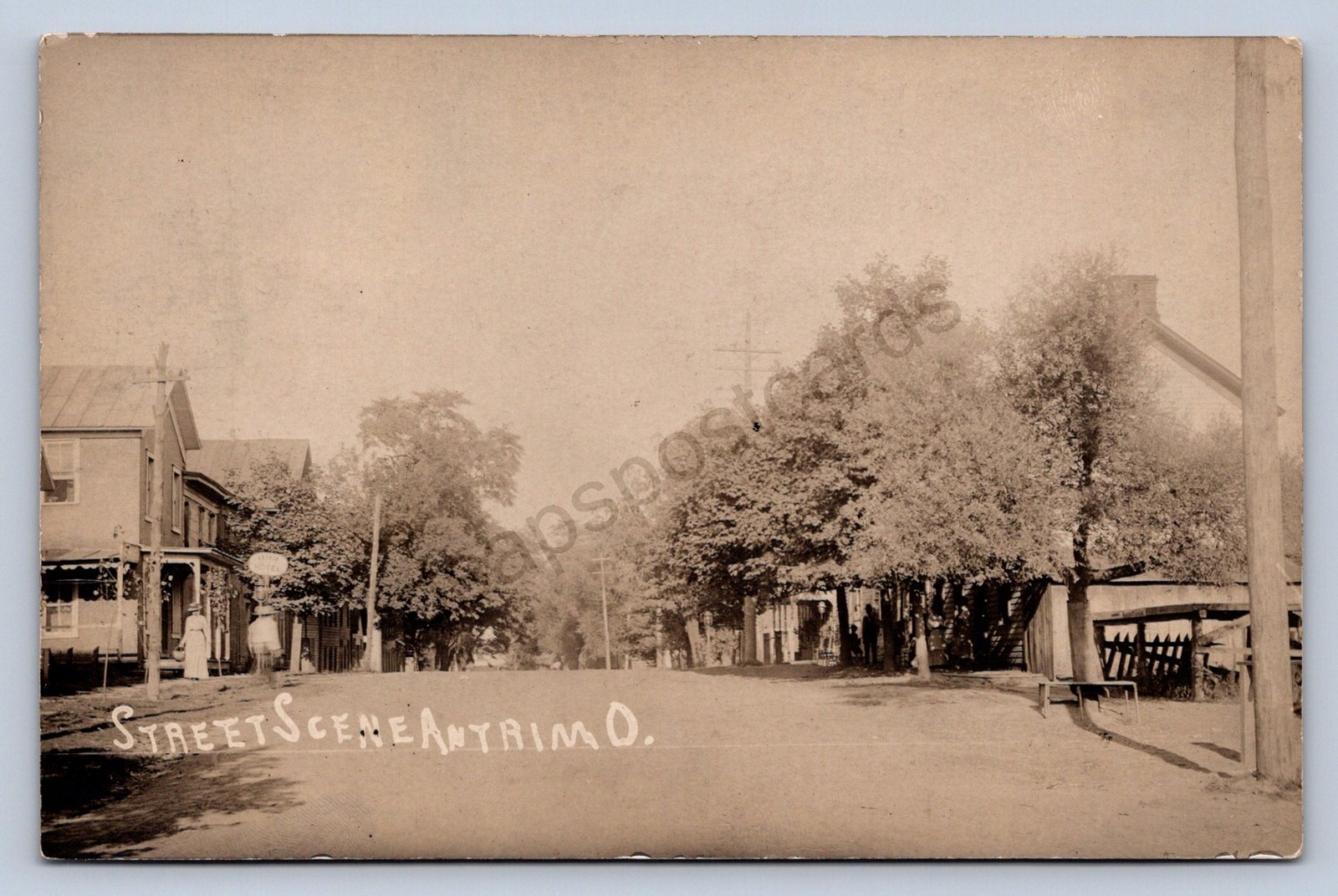 J87/ Antrim Ohio RPPC Postcard c1910 Guernsey County Street Scene Store 170 J87/ Antrim Ohio RPPC Postcard c1910 Guernsey County Street Scene Store 170