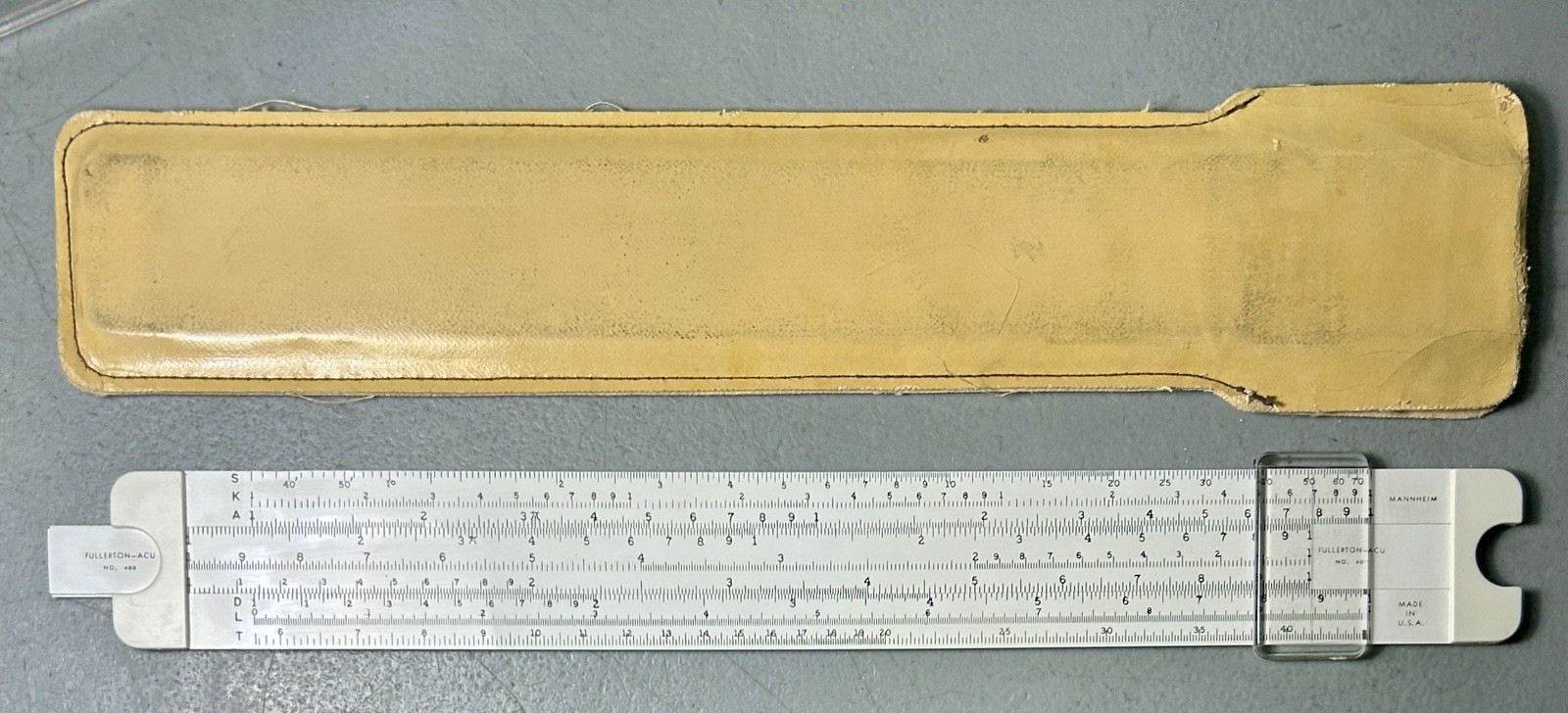 Vintage FULLERTON-ACU scientific Slide Rule #400 Mannheim w Case USA VG Cond