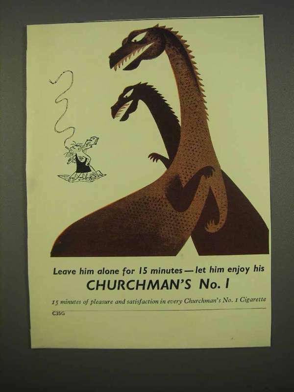 1955 Churchman's No. 1 Cigarette Ad - Leave Him Alone 1955 Churchman's No. 1 Cigarette Ad - Leave Him Alone