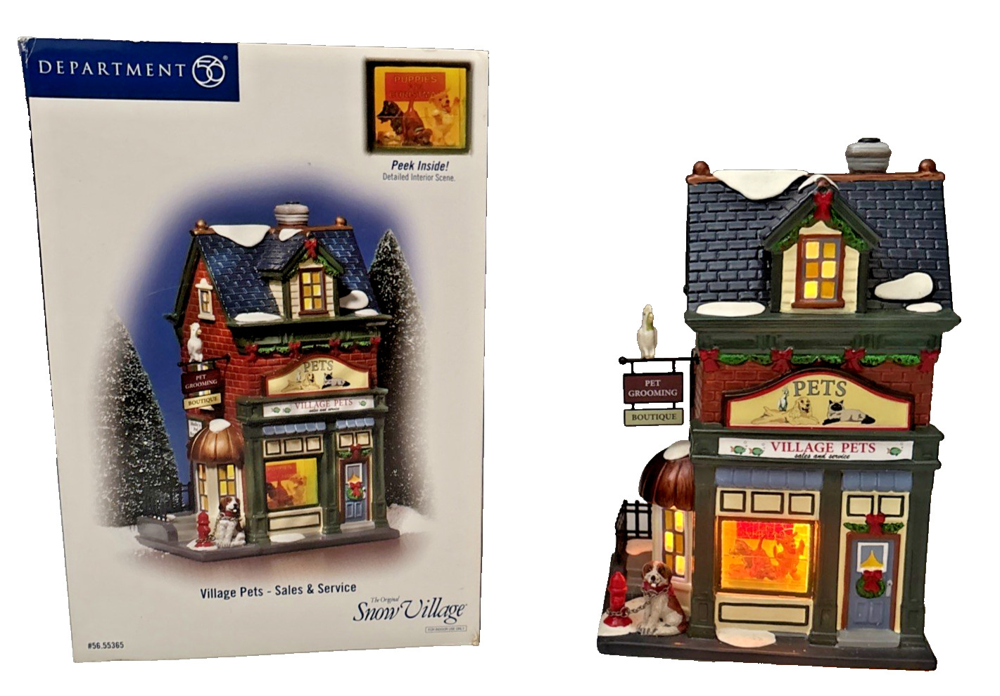VTG DEPT 56 Original Snow Village Village Pets Sales Service #55365 With Box VTG DEPT 56 Original Snow Village Village Pets Sales Service #55365 With Box