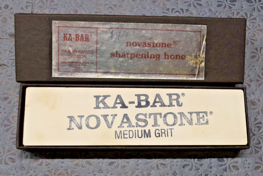 Ka-Bar, Novastone, Medium Grit, Sharpening Stone, NOS, Vintage, In Box Ka-Bar, Novastone, Medium Grit, Sharpening Stone, NOS, Vintage, In Box