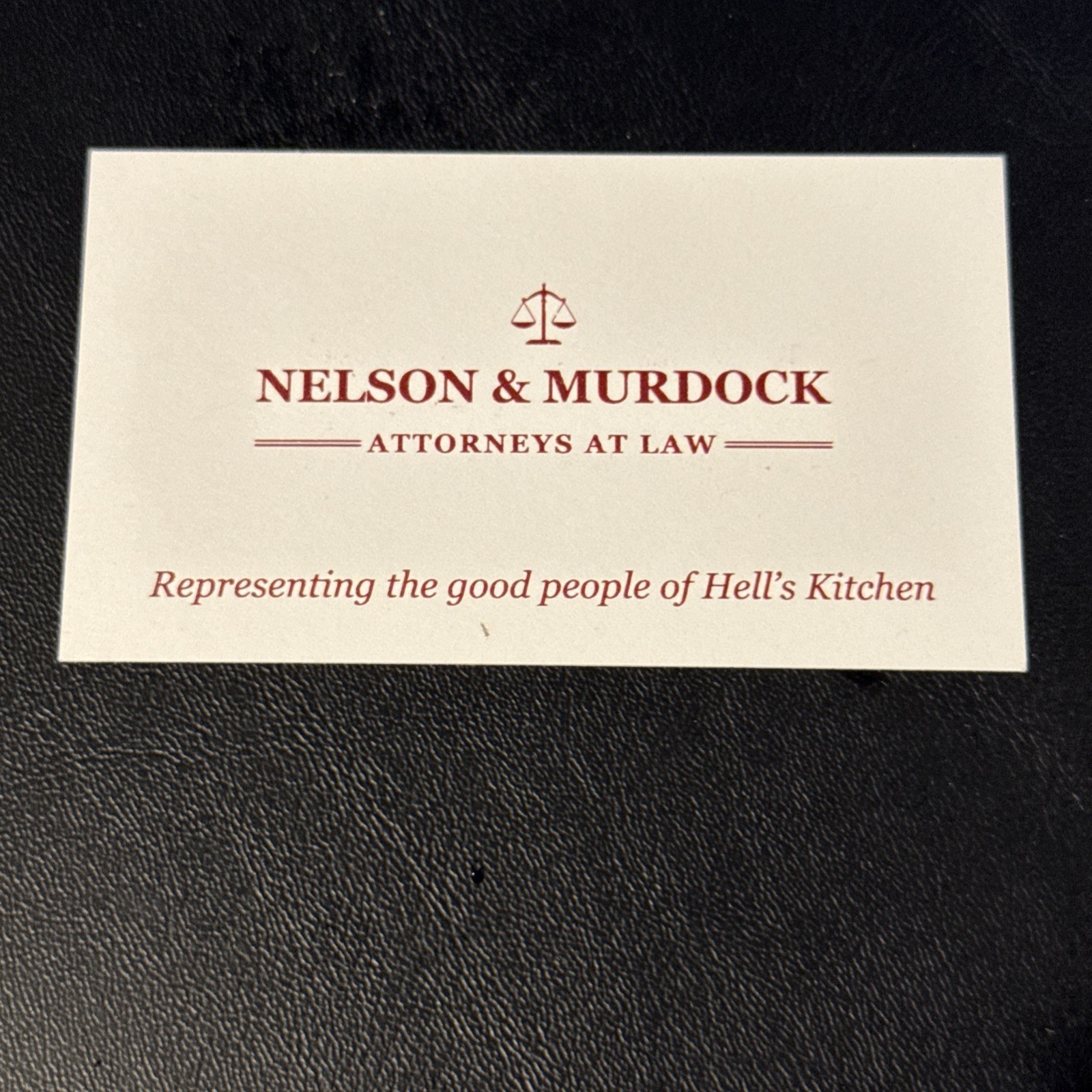 Marvel's Daredevil Business Card Nelson & Murdock Netflix Promo
