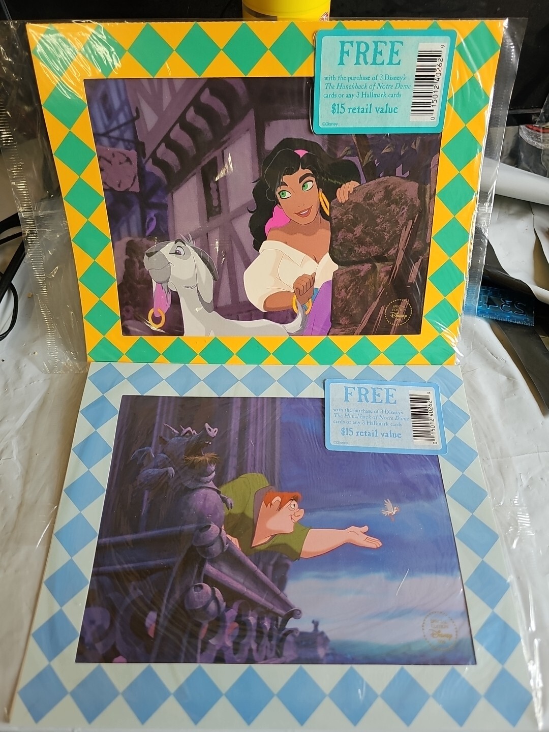 2 LITHOGRAPHS of DISNEY'S 1996 THE HUNCHBACK of NOTRE DAME Sealed CD
