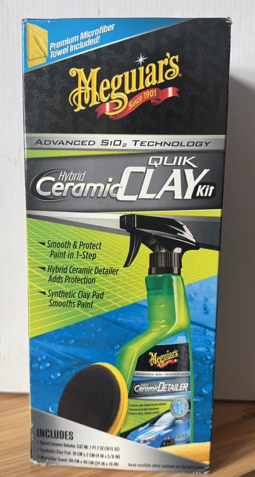 Meguiar's Hybrid Ceramic Quik Clay Kit With Synthetic Clay Pad And Microfiber... Meguiar's Hybrid Ceramic Quik Clay Kit With Synthetic Clay Pad And Microfiber...