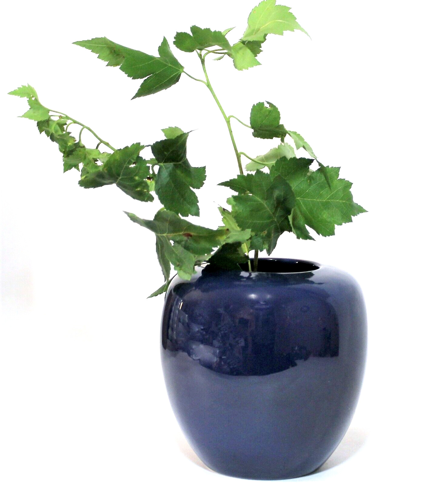 Cobalt Blue Vase Ginger Jar Shape Ceramic Pottery Portugal