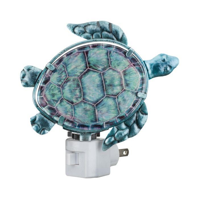 Sea Turtle Glass Night Light Nautical Ocean US Plug