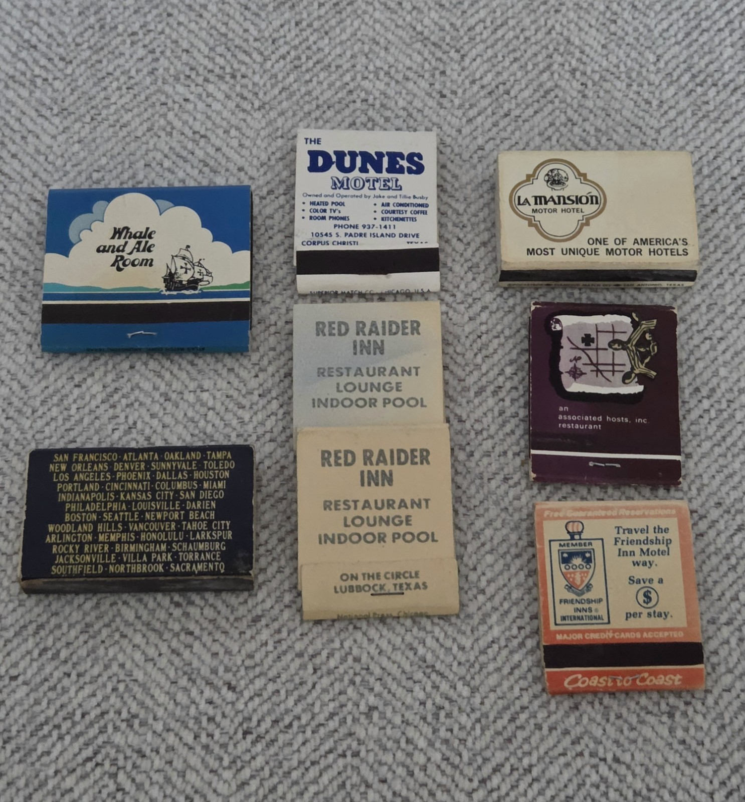 8 Vintage Matchbooks Texas Restaurants Hotels Motels Mostly NOS One Empty Box 8 Vintage Matchbooks Texas Restaurants Hotels Motels Mostly NOS One Empty Box