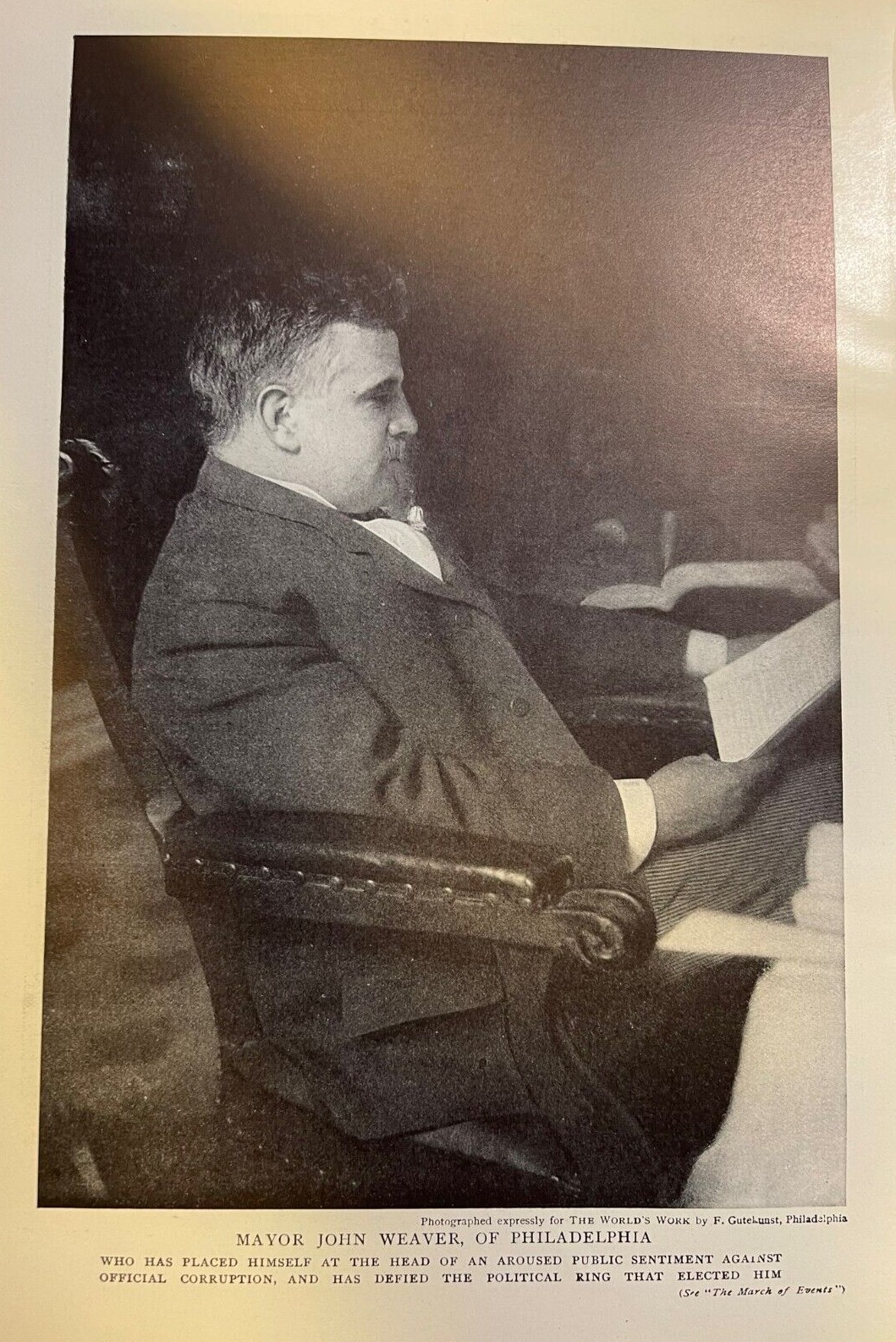 1905 Vintage Magazine Illustration John Weaver Philadelphia Mayor 1905 Vintage Magazine Illustration John Weaver Philadelphia Mayor