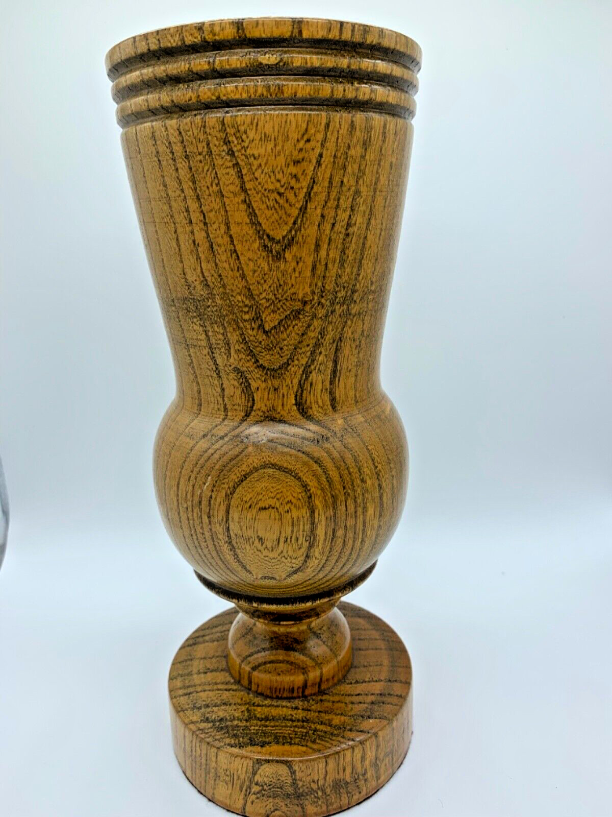 Hand-Turned Oak Taper Candleholder Wood 10.75\